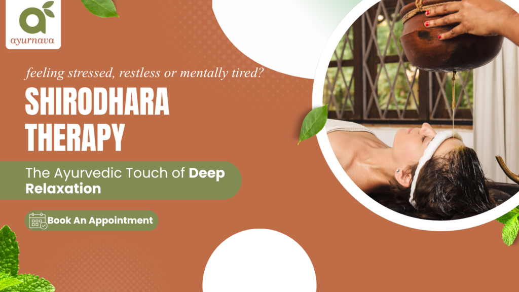 Shirodhara therapy session at Ayurnava Kerala Ayurveda